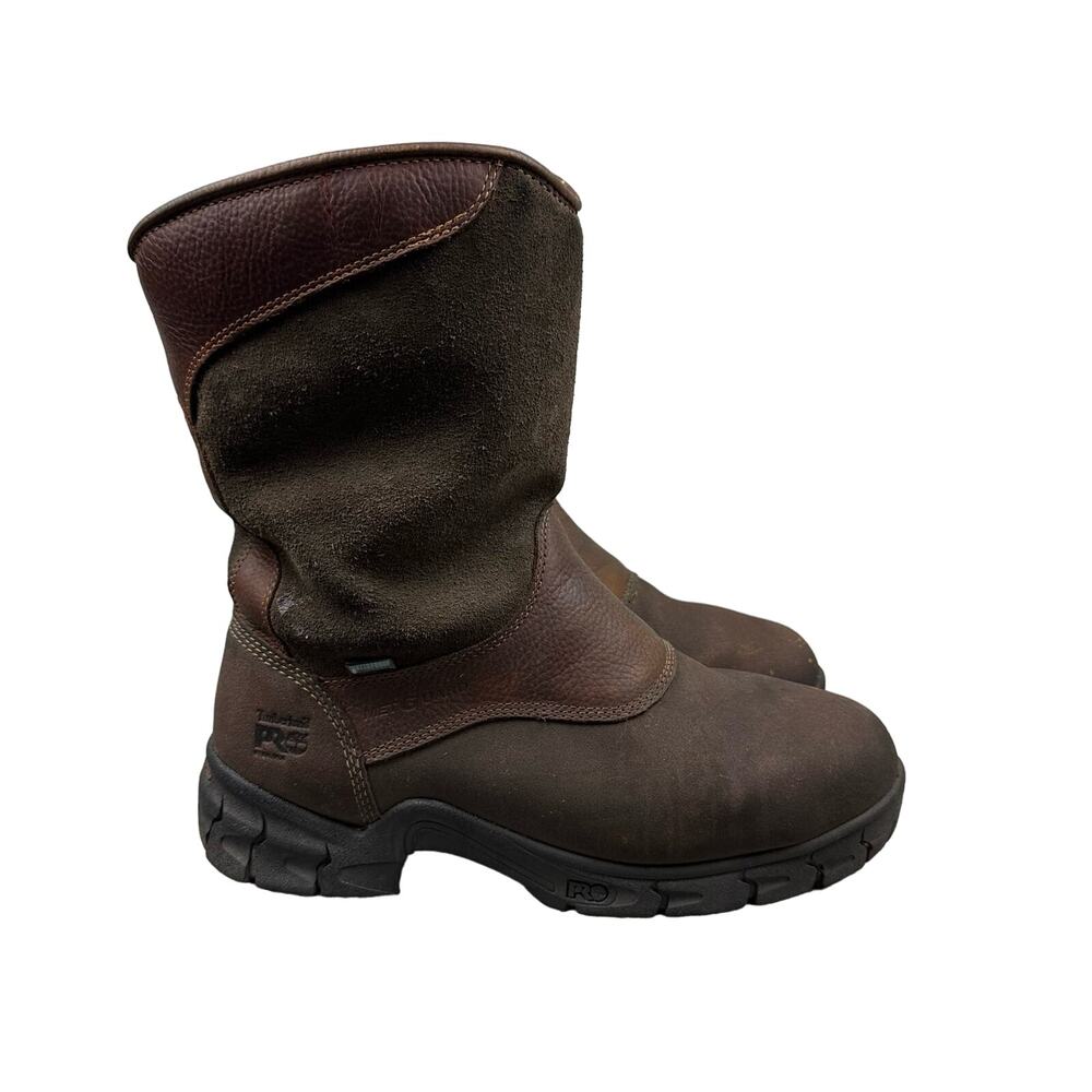 Timberland PRO 89652 Mens 11W Brown Waterproof Met Guard Pull On Work Boots